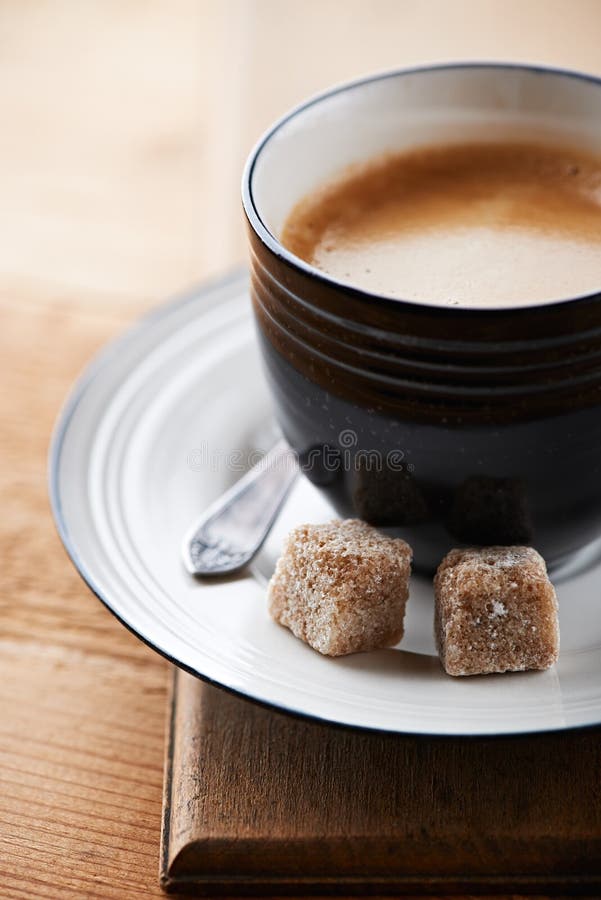 Cup of Espresso with Brown Sugar Stock Photo Image of black, brown