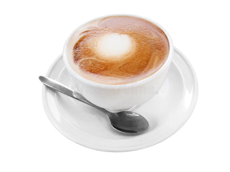 Cup of fresh coffee isolated on white royalty free stock photography