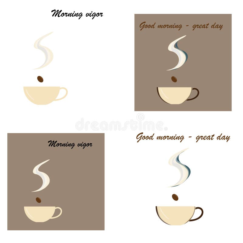 Cup of Fresh Coffee. Vector Illustration. Flat Style. Decorative Design for Cafeteria, Posters, Banners, Cards royalty free illustration Cup of Fresh Coffee. Vector Illustration. Flat Style. Decorative Design for Cafeteria, Posters, Banners, Cards royalty free illustration