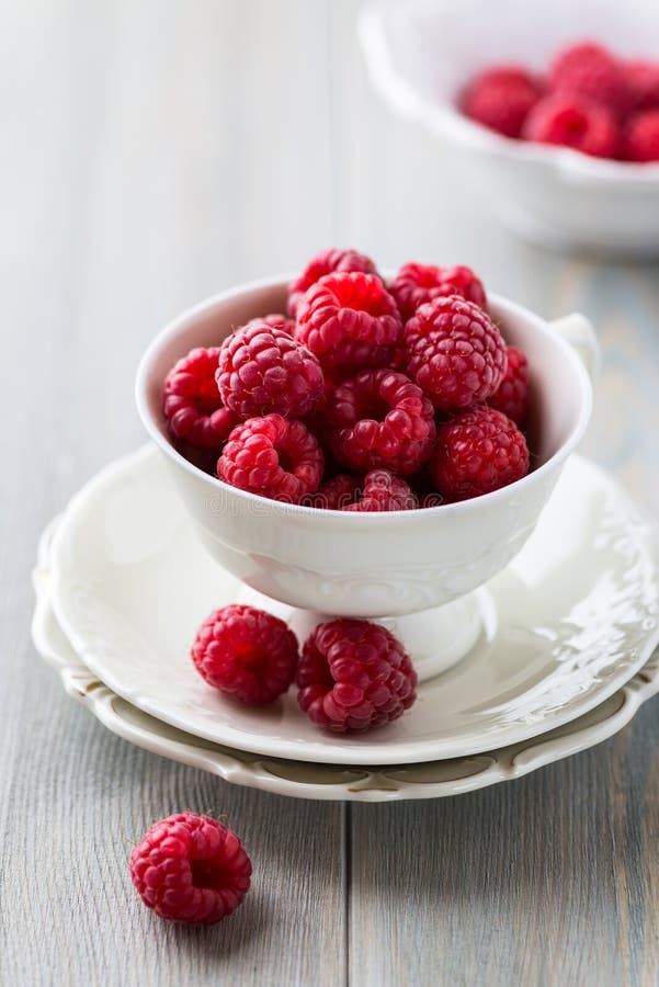 Cup of fresh raspberries