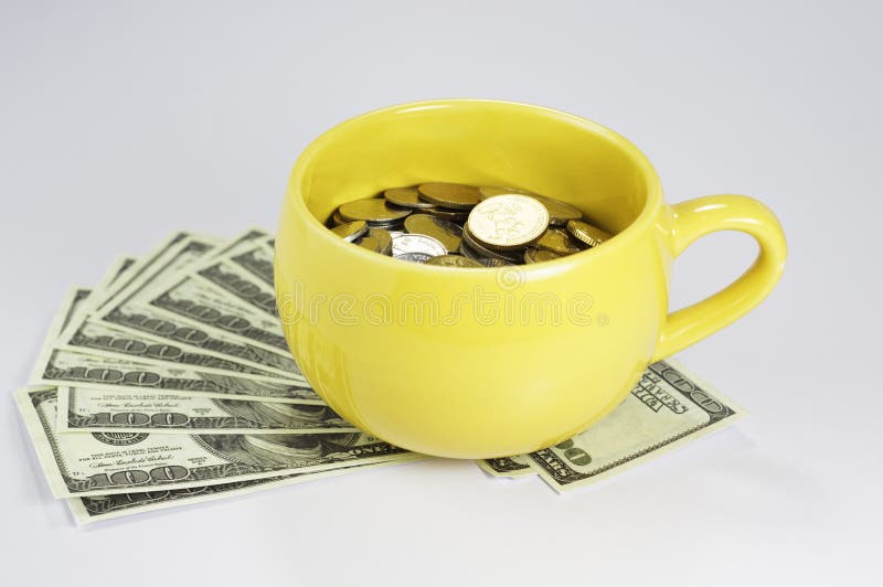 Cup Full with Money stock photo. Image of concept, cash 60323534
