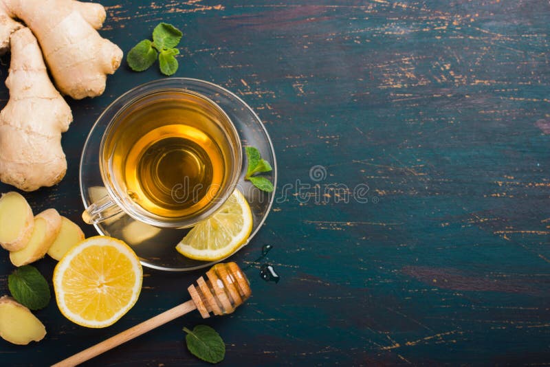 Cup of Ginger tea with lemon and honey