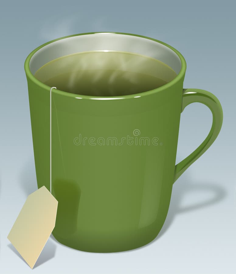 Cup of green tea stock illustration. Illustration of green 9792838