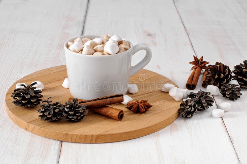 Cup of Hot Cocoa with Marchmallows Stock Image Image of cozy