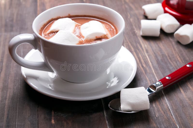 Cup of Hot Cocoa with Marshmallows Stock Photo - Image of breakfast ...