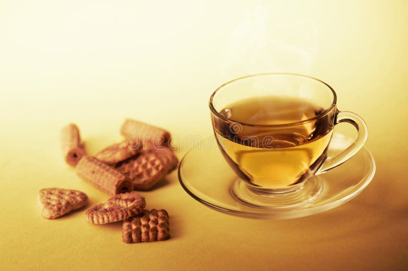 Cup of Hot Tea stock photo. Image of brown, white, snack 14089028