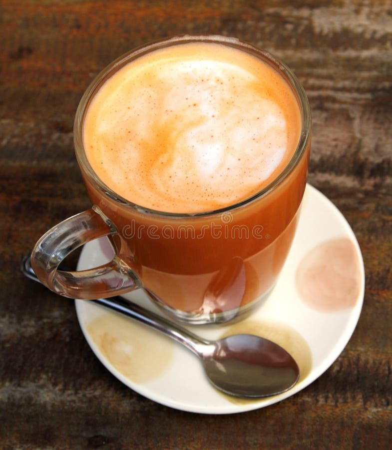 Cup of hot Thai tea stock photo. Image of drink, brown - 50888946