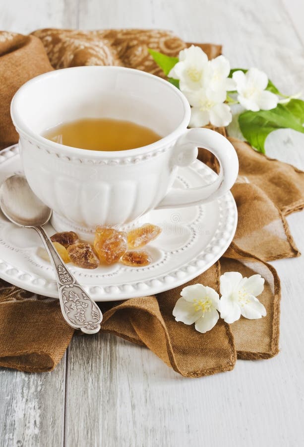 Cup of jasmine tea stock photo. Image of leaves, herbal 43473956