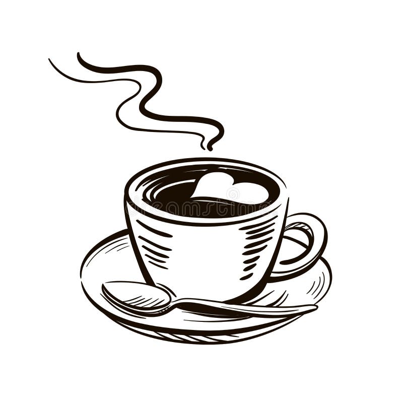 Cup of Latte Art Hot Freshly Prepared Coffee on a White Stock Vector