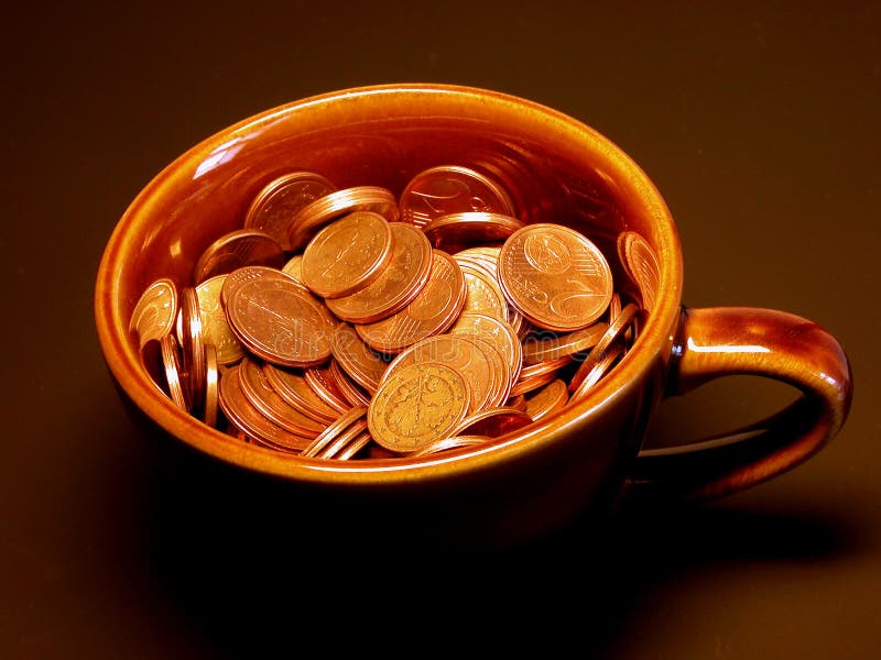 Cup of money stock photo. Image of finances, numismatic 25904