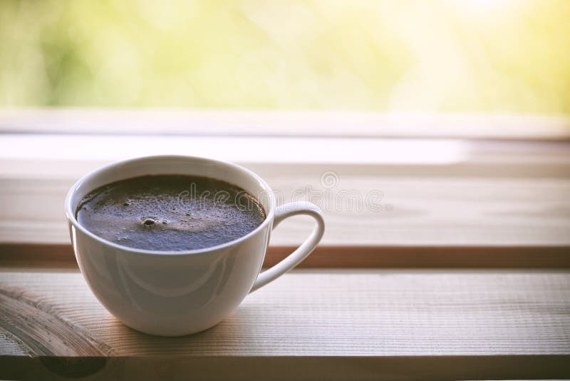 Cup of morning coffee stock photography