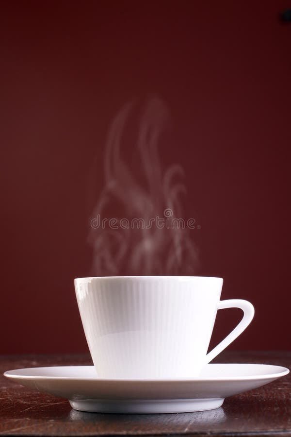 Cup of steaming hot coffee