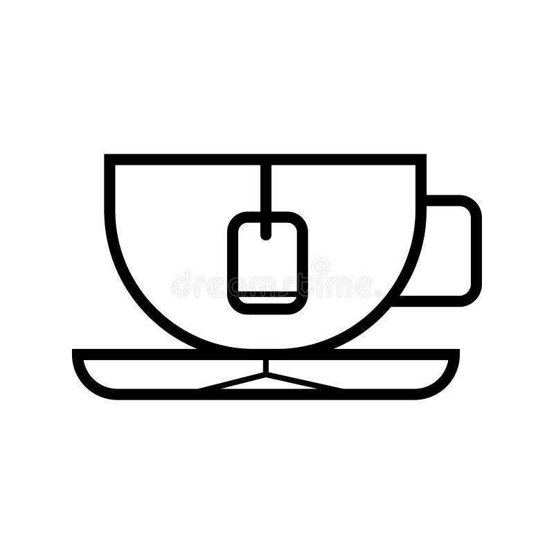 Cup with tea bag hand drawn outline doodle icon vector illustration Cup with tea bag hand drawn outline doodle icon vector illustration
