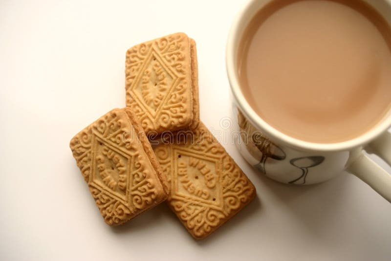 A cup of tea and a biscuit stock image. Image of break 8527127