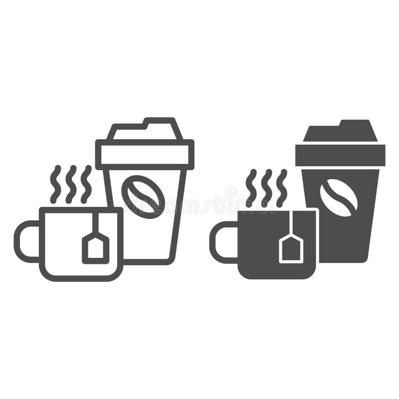 Coffee Line Icon. Hot Drink in a Cup with Steam Illustration Isolated ...