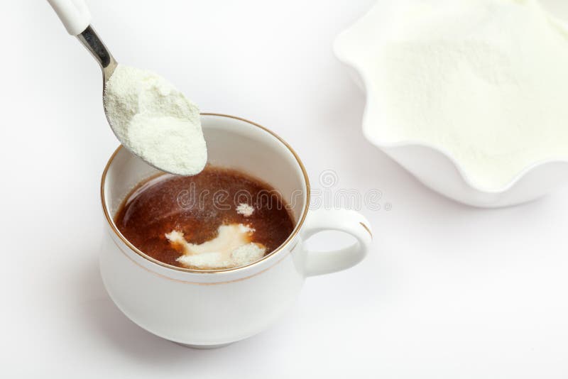 Cup Of Tea With Dairy Milk Powder Stock Image Image Of Black Prepare 27443737