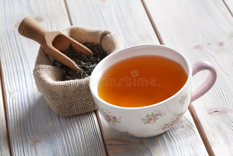 Cup of Tea and Dried Tea Leaves Stock Photo Image of blend, natural