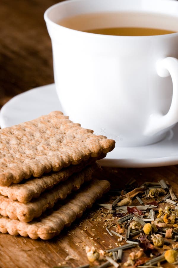 Cup of tea and fresh cookies