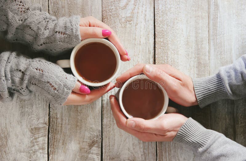 Cup of tea in hands. stock photo. Image of hands, banner 113172252