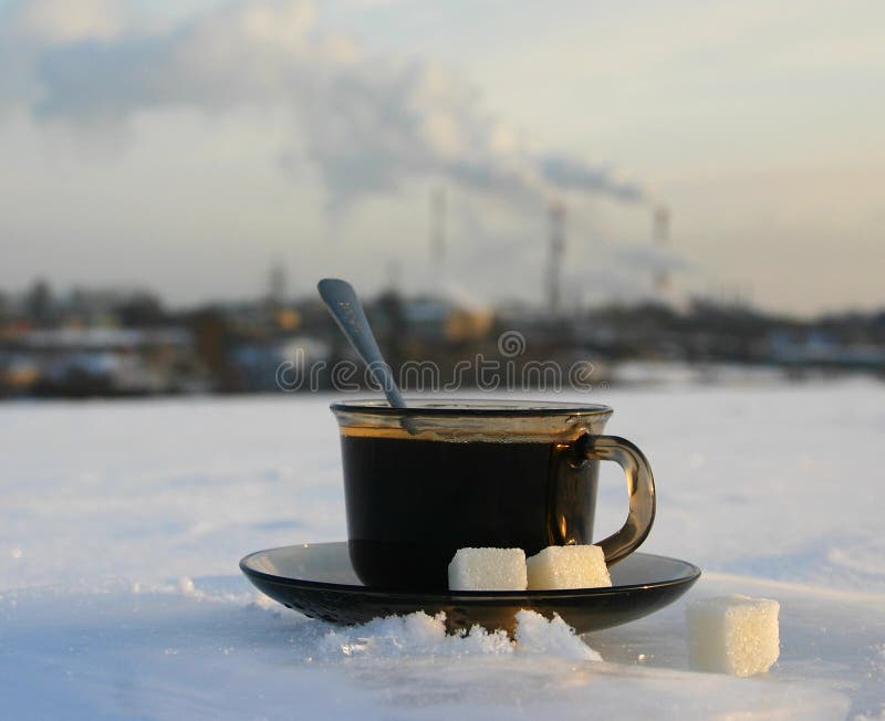 A cup of tea on ice