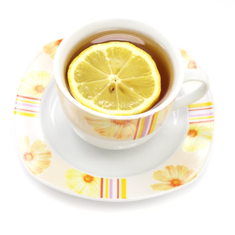 Cup of tea with lemon