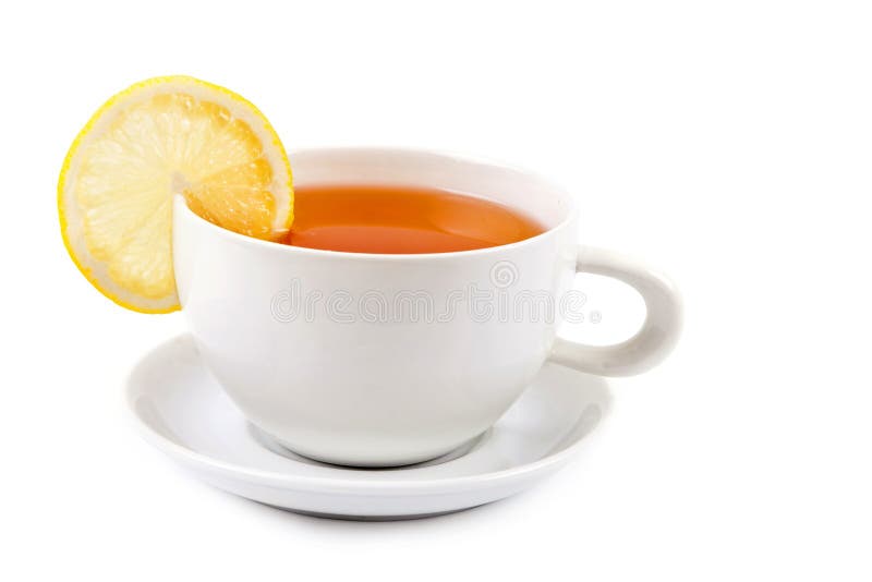 Cup of tea with lemon slice