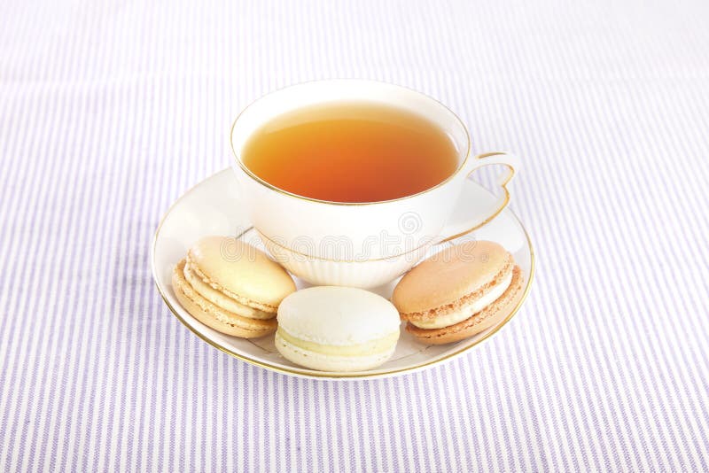 Cup of tea and macaroons