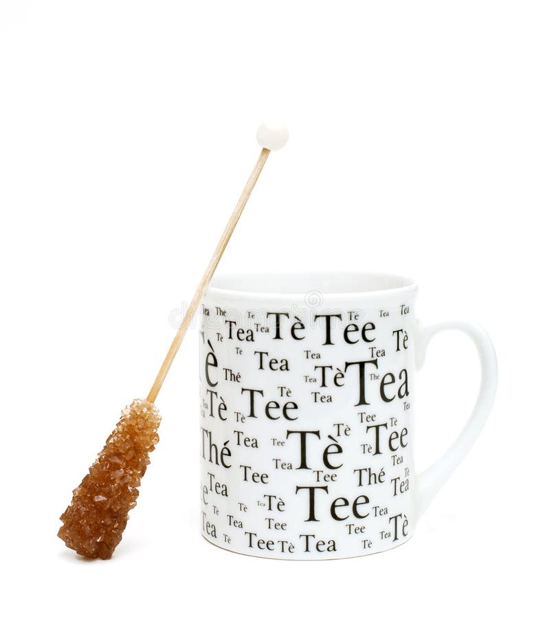 Cup of Tea and Sugar Crystals Stock Image Image of sweet, energy