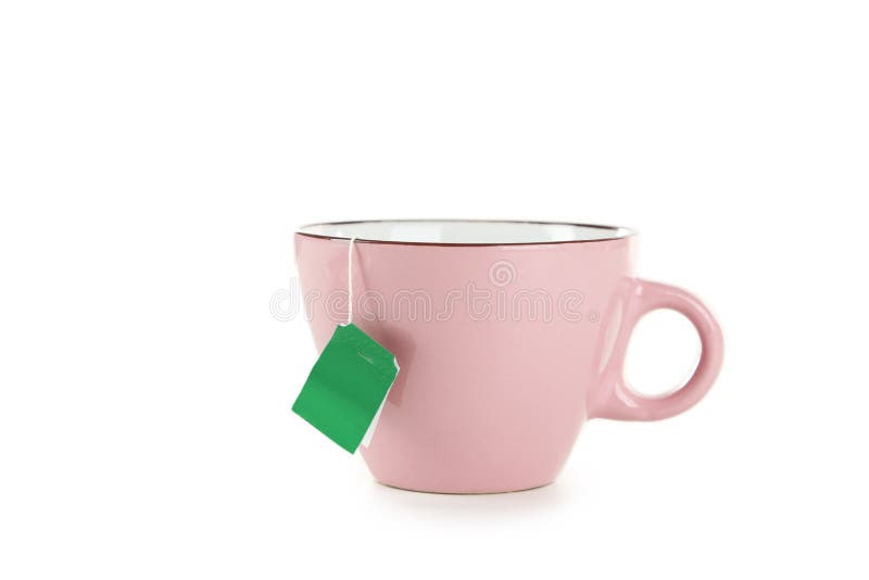 Cup of Tea with Tea Bag Isolated on a White Stock Photo Image of