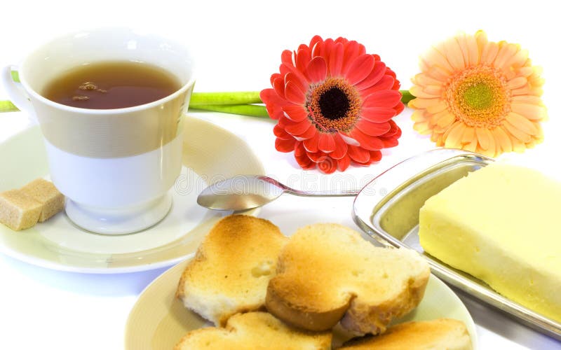 Cup of tea with toasts stock image. Image of lunch, healthy 7062587