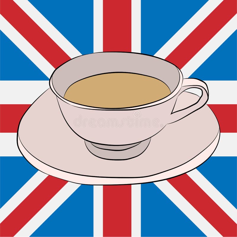 Cup of Tea on Union Jack Flag Stock Illustration Illustration of
