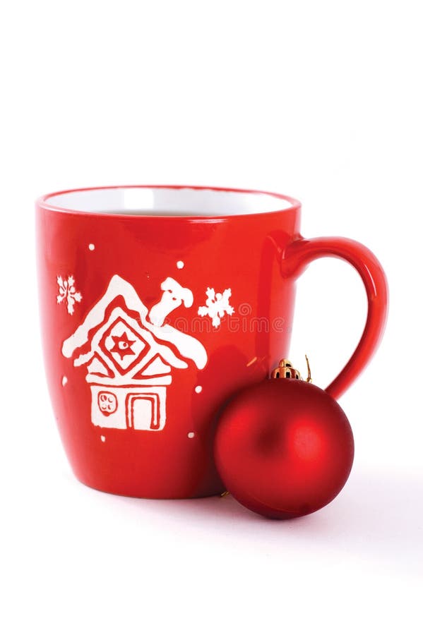 Cup of tea with xmas decoration