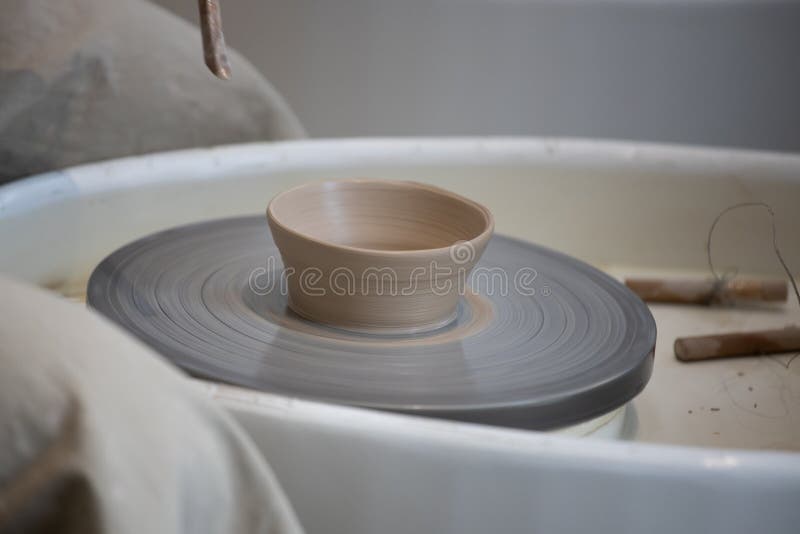 Cup and Tools on Pottery Wheel Stock Photo Image of create, artwork