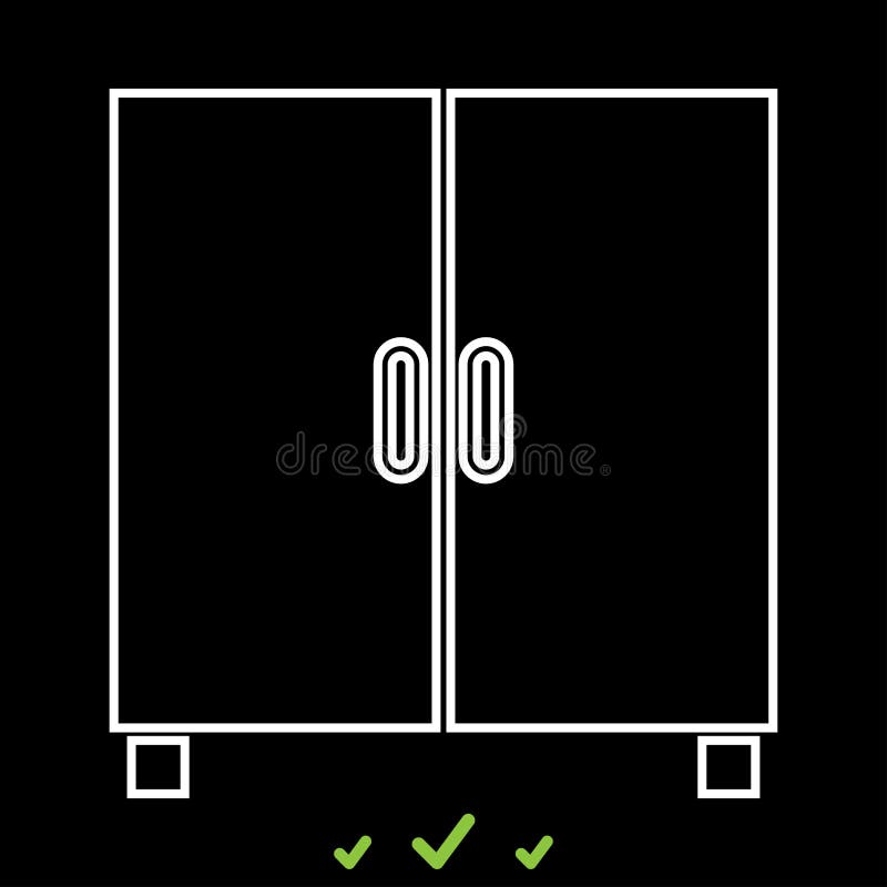 Cupboard or cabinet it is white icon . stock illustration Cupboard or cabinet it is white icon . stock illustration