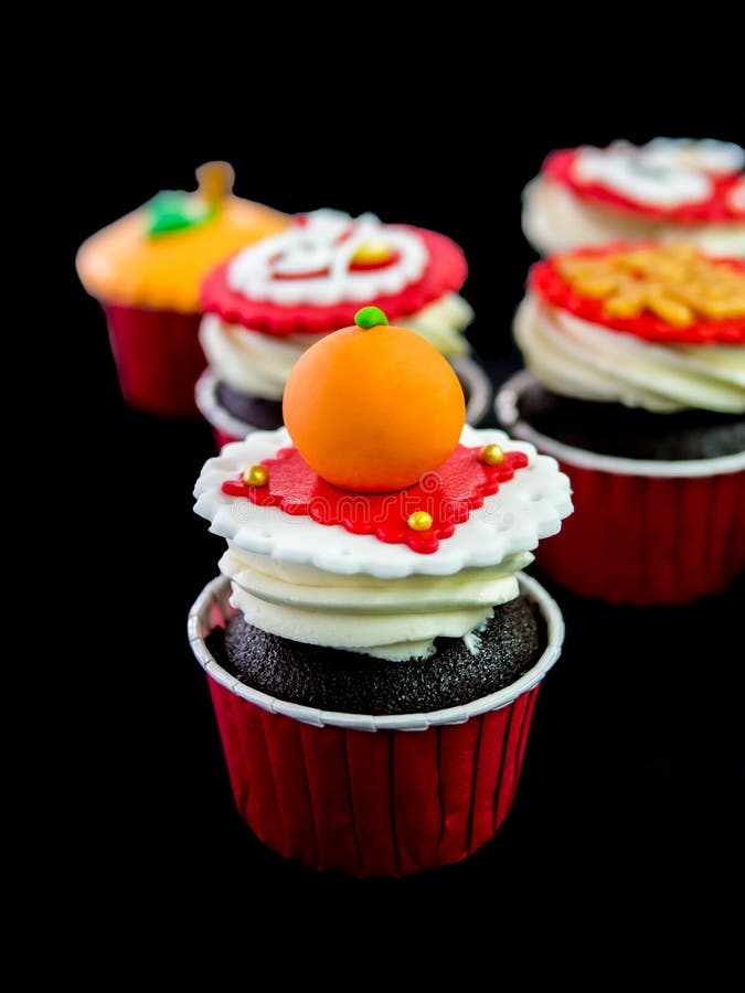 Cupcake in chinese theme royalty free stock photography Cupcake in chinese theme royalty free stock photography