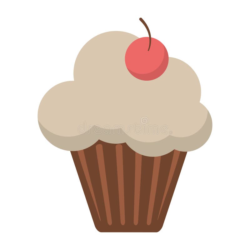 Cupcake met kers vector illustratie Cupcake met kers vector illustratie