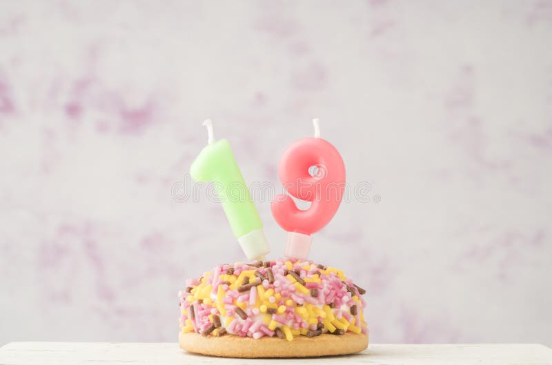 Cupcake with Number Shaped Candle for Birthday Stock Image