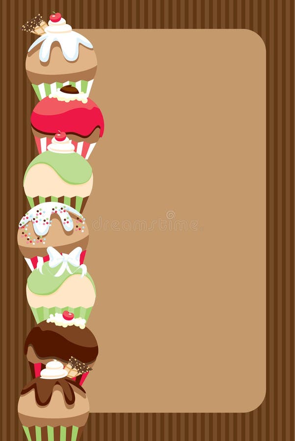 cupcake προσκαλέστε τον κατάλ&omic απεικόνιση αποθεμάτων cupcake προσκαλέστε τον κατάλ&omic απεικόνιση αποθεμάτων