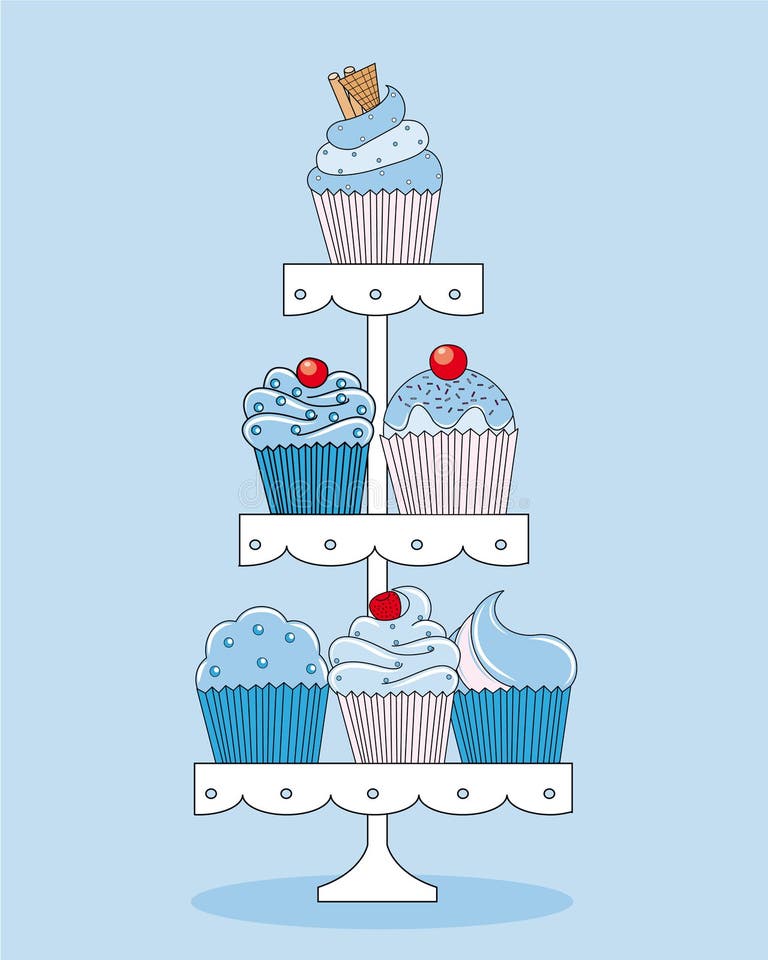 Cupcakes Stand Stock Illustrations 999 Cupcakes Stand Stock
