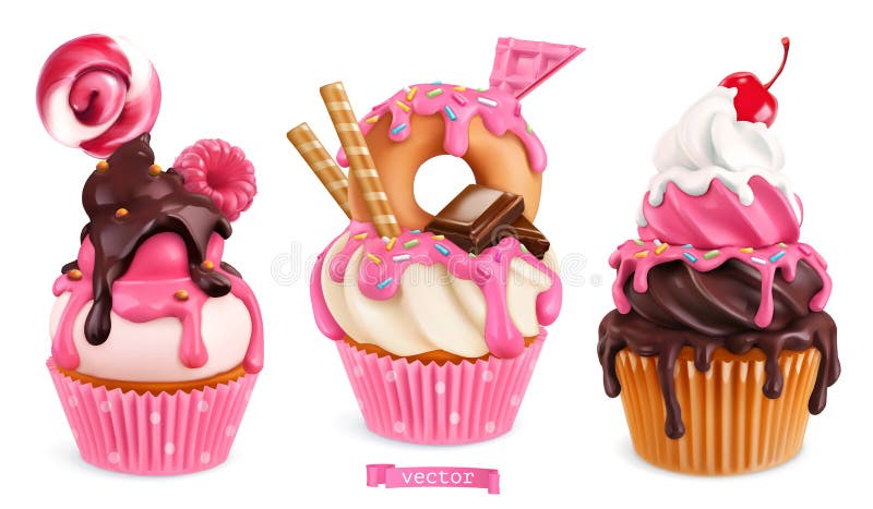Cupcakes mit Himbeeren Donut Schokolade