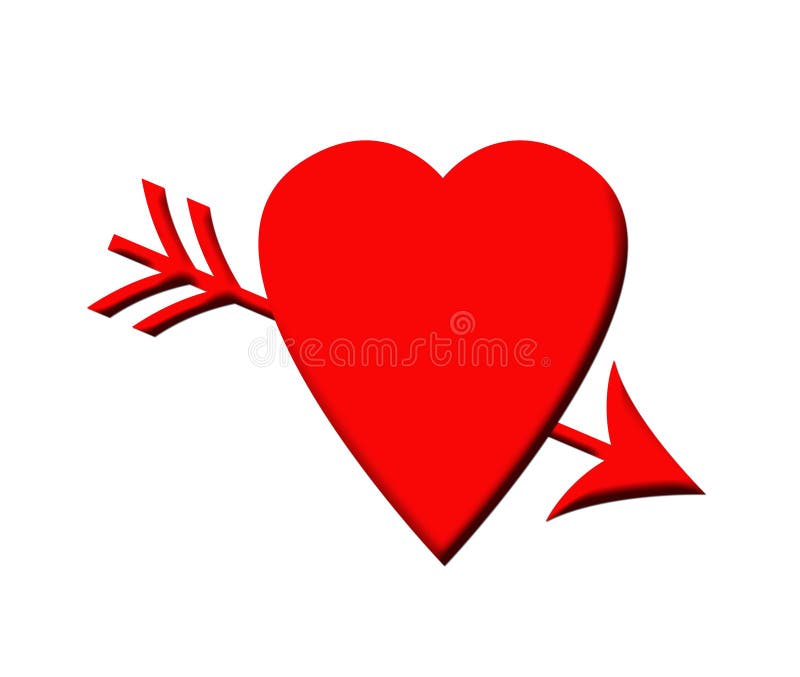 Cupid arrow and love heart