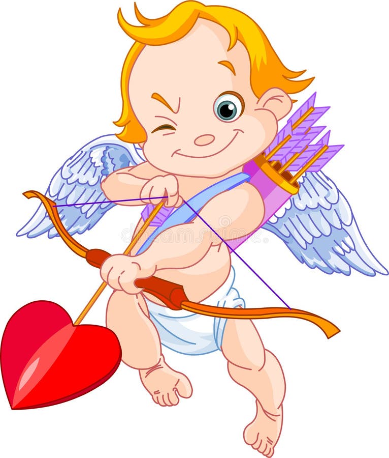Cupid de la tarjeta del día de San Valentín ilustración del vector Cupid de la tarjeta del día de San Valentín ilustración del vector