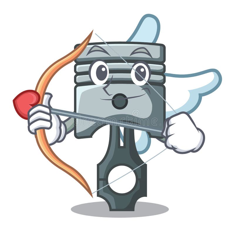 Cupid piston in the form of mascot vector illustration. Angel rider vectors