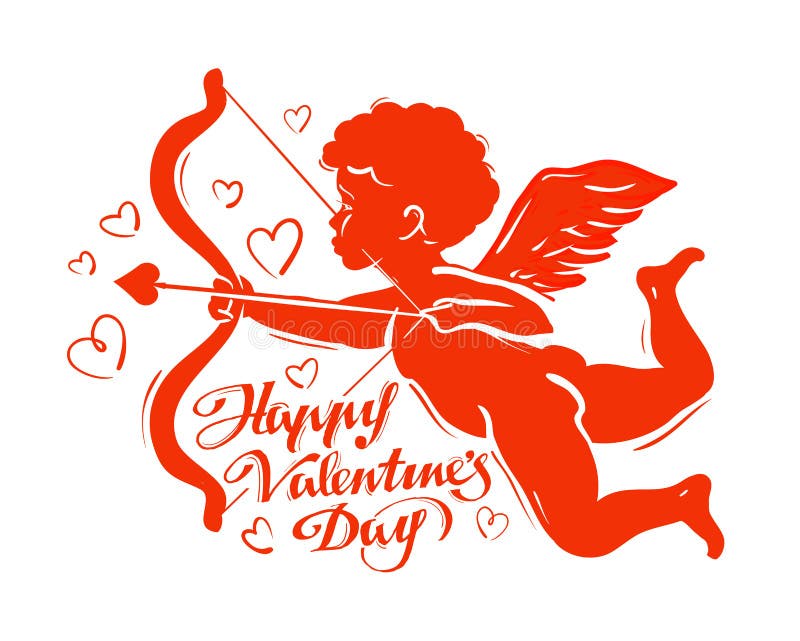 Cupid Silhouette Vector Illustration Stock Vector - Illustration of ...