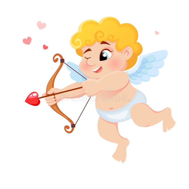 Arco Cupido Y Flecha Con Corazón Ilustración del Vector - Ilustración de  tarjeta, feliz: 170914455
