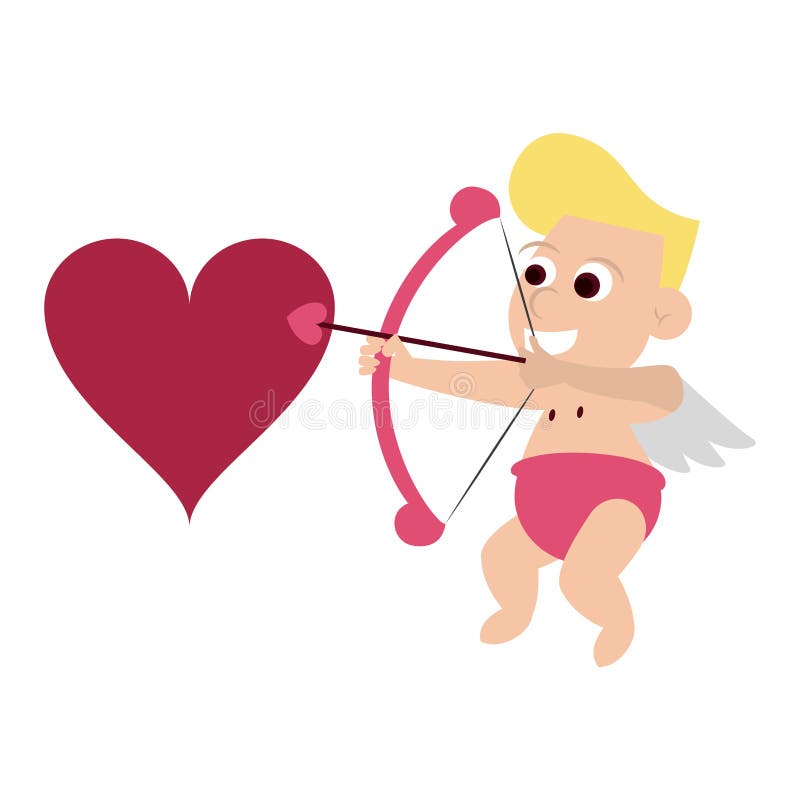 L'arc Et La Flèche De Cupidon Avec Un Coeur Clip Art Libres De