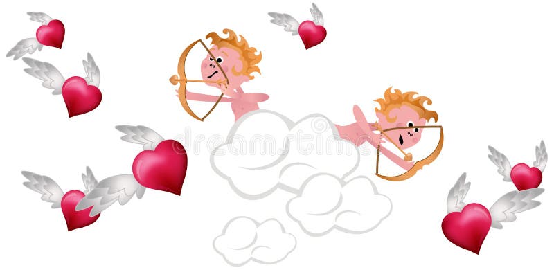 Cupids Shooting Hearts