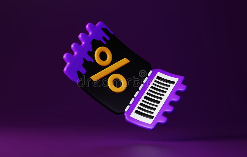 Cupoane discount de Halloween și randare Oferte speciale 3D royalty free illustration