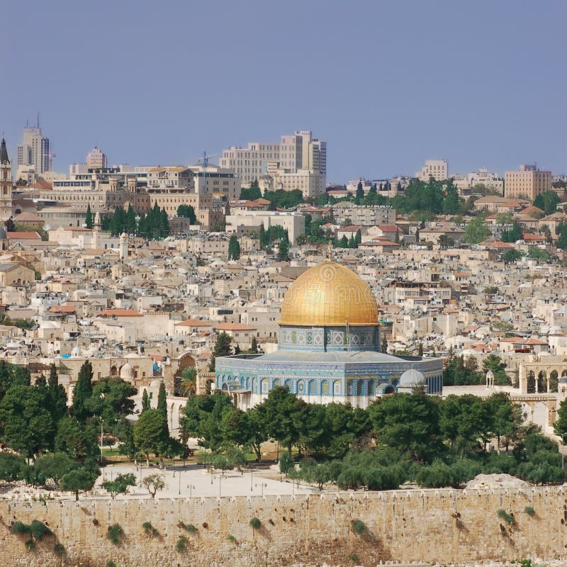 Gerusalemme, Cupola Della Roccia, Traversa Fotografia Stock Immagine
