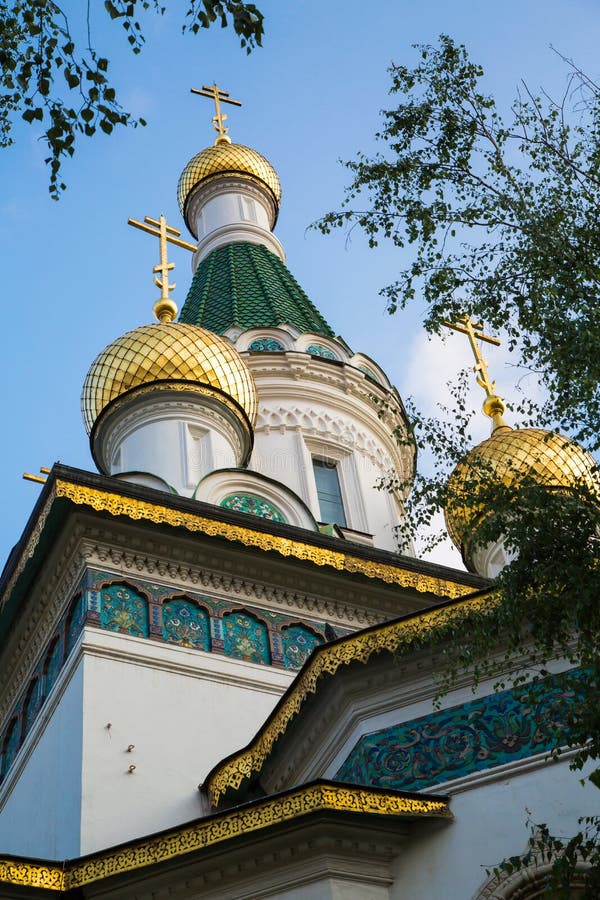 Cupola of Russian Church in Sofia City, Bulgaria Stock Photo - Image of ...